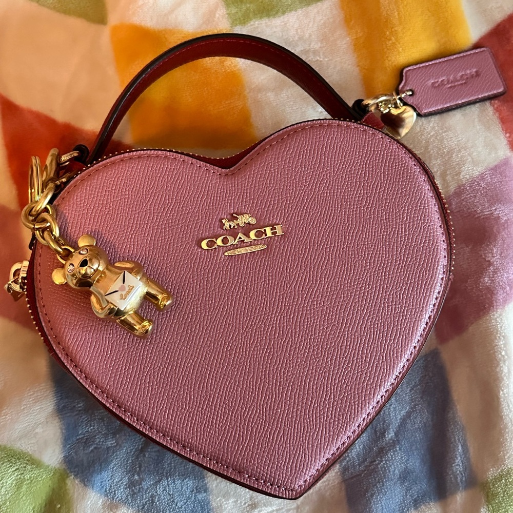 Coach valentines color block heart purse